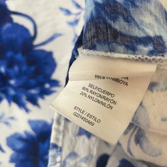 SARA MICHELLE | TOP SIZE L WHITE BLUE - Picture 3 of 3